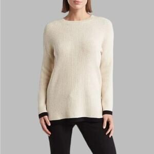 NEW T TAHARI Tan Long Sleeve Crew Neck Pullover Sweater Size M